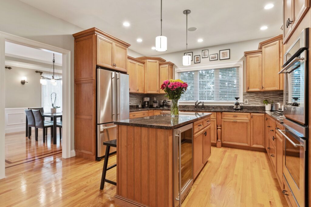Kitchen view in a residential home in the Needham 02492 area.
